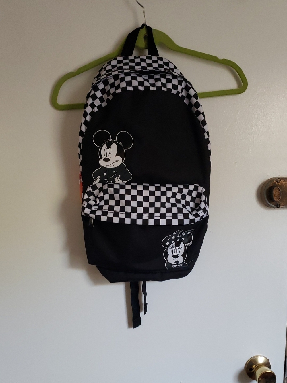 Vans Black & White Checkered Kids Backpack with Cartoon Mouse.  Never Used.
